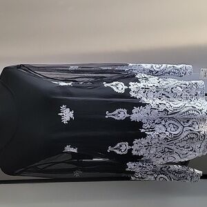 INC International Concepts Black Dress with Silver Embroidery